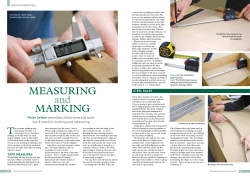 MEASURING and MARKING - Peter Sefton Furniture School