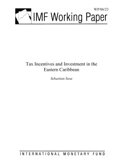 Tax Incentives and Investment in the Eastern Caribbean