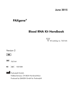 PAXgene Blood RNA Kit Handbook