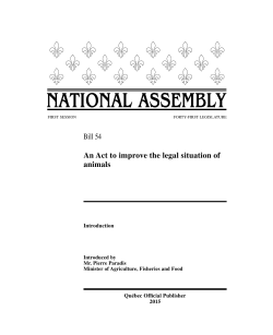 An Act to improve the legal situation of animals