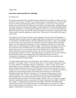 Literature and Genocide in Cambodia