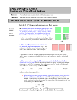 BASIC CONCEPTS 5.NBT.3 Reading and Writing