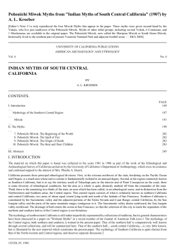 Pohonichi Miwok Myths from "Indian Myths of South Central