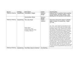 Source Strategy Book Name Author Teaching Idea Questioning