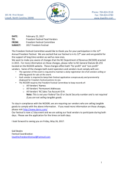 food vendor app - City of Lowell, NC