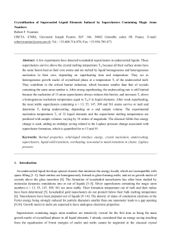 Crystallization of Supercooled Liquid Elements
