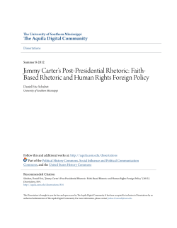 jimmy carter`s post-presidential rhetoric: faith