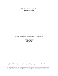 Should Consumer Disclosures Be Updated?