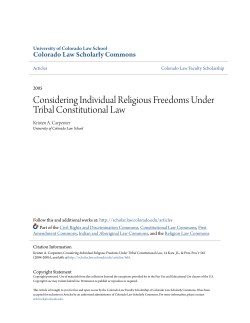 Considering Individual Religious Freedoms Under Tribal