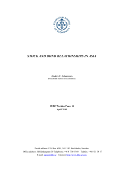 stock and bond relationships in asia - S-WoPEc