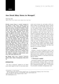 How Should Biliary Stones be Managed?