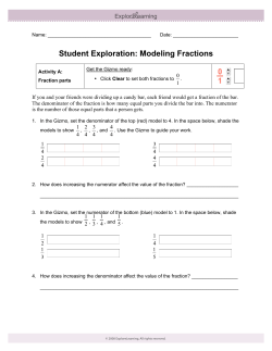 Student Exploration: Modeling Fractions