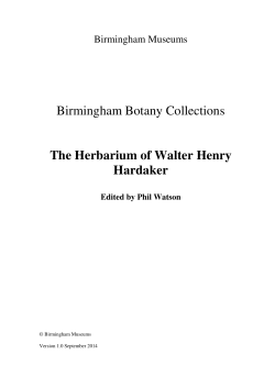 Birmingham Botany Collections The Herbarium of Walter Henry