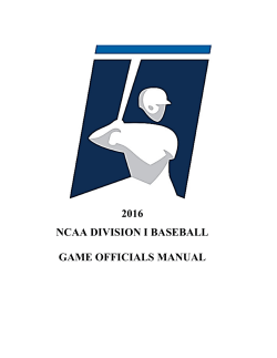 2016 ncaa division i baseball game officials manual