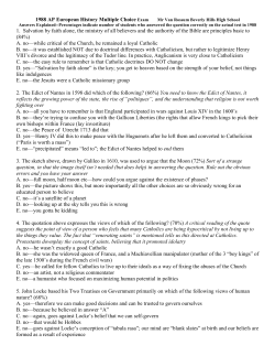 1988 AP MC test answers explained
