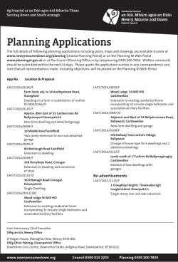 Applications advertised week commencing 8 February