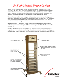 PAT 10&trade; Medical Drying Cabinet - Allied Healthcare Products, Inc.