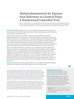AbobotulinumtoxinA for Equinus Foot Deformity in