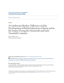 A Gentleman`s Burden: Difference and the Development of British