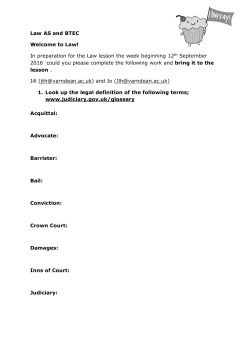 Law AS and BTEC Welcome to Law! In