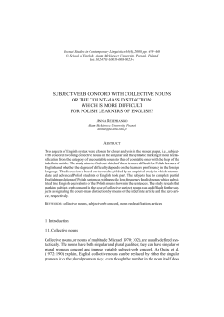 subject-verb concord with collective nouns or the count