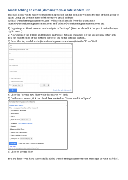 Gmail: Adding an email (domain) to your safe senders list