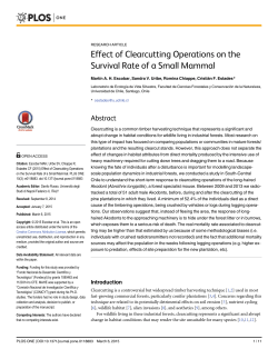 Effect of Clearcutting Operations on the Survival Rate of a Small