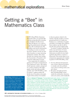 Getting a &ldquo;Bee&rdquo; in Mathematics Class