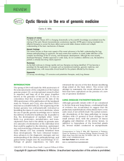 Cystic fibrosis in the era of genomic medicine