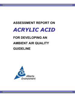 Assessment Report on Acrylic Acid for Developing an Ambient Air