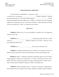 MISO Pseudo-Tie Agreement