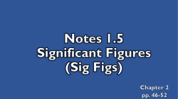 Significant Figures (Sig Figs)