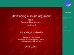 Developing a sound argument - Institute of Mathematics