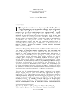 Miracles and Militants - Journal for Cultural and Religious Theory