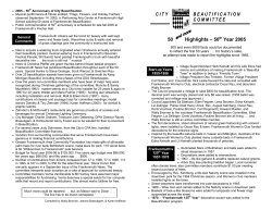 CITY BEAUTIFICATION COMMITTEE 50 Highlights &ndash; 50 Year 2005