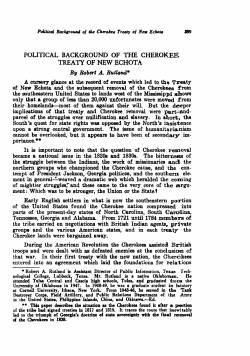 Political Background of Cherokee Treaty of New Echota