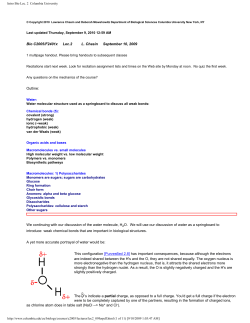 Intro Bio Lec. 2 Columbia University