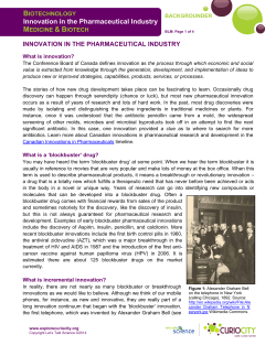 Innovation in the Pharmaceutical Industry