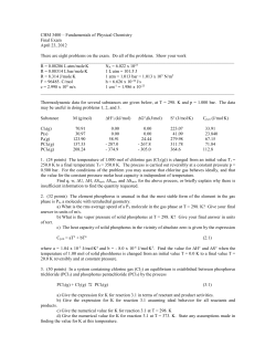 CHM 3400 &ndash; Fundamentals of Physical Chemistry Final Exam April