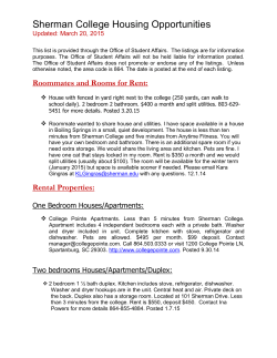 Sherman College Housing Opportunities