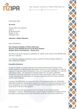 IPA New Zealand Institute of Patent Attorneys Inc