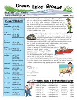 BOARD MEMBERS - Green Lake Property Owners Association