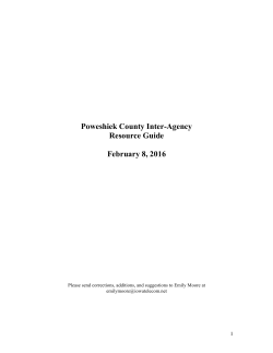 Poweshiek County Inter-Agency Resource Guide