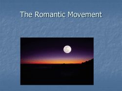 Romanticism Unit One Power Point Notes