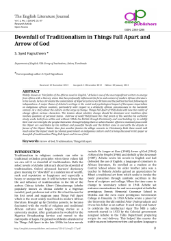 Downfall of Traditionalism in Things Fall Apart and Arrow of God