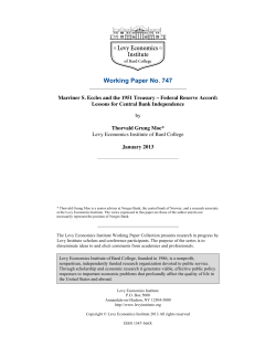 Marriner S. Eccles and the 1951 Treasury -