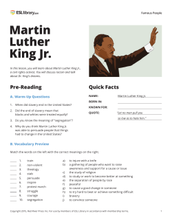 Martin Luther King Jr. &ndash; Famous People &ndash; ESL Library
