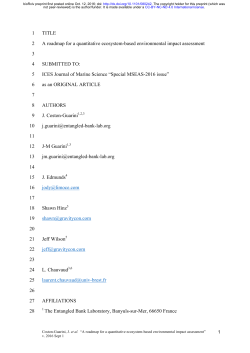 A roadmap for a quantitative ecosystem-based