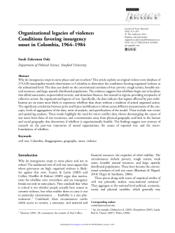 Organizational legacies of violence: Conditions favoring insurgency