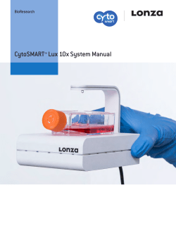 CytoSMART™ Lux 10x System Manual - BioResearch